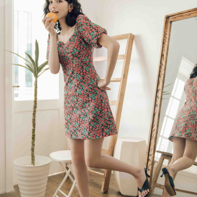 Váy đầm body họa tiết hoa sang chảnh Snow white foam dress Bunry V4002499