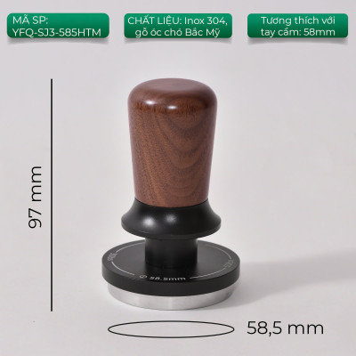Feepie Tamper nén cà phê cố định lực cân bằng Wood charm