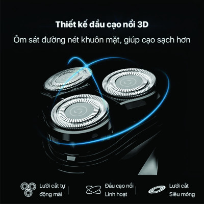 Máy cạo râu Enchen BlackStone 3 Electric Shaver 3D pin sạc siêu bền tiện lợi chính hãng