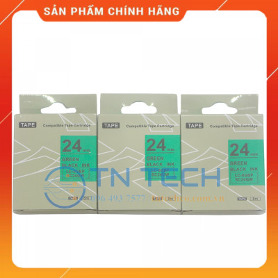 NHÃN IN TEPRA-EPSON LC-6GBP (SC24GW) – CHỮ ĐEN NỀN LÁ 24MM X 8M [Hàng nhập khẩu]