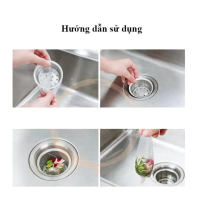 Túi 100 Lọc Rác Bồn Rửa Bát, Rửa Chén, Túi Lưới Có Chun Co Giãn Chống Tắc Nghẽn Ống, Tiện Lợi Nhà Bếp, Vệ Sinh Sạch Sẽ - TakyHome 5160