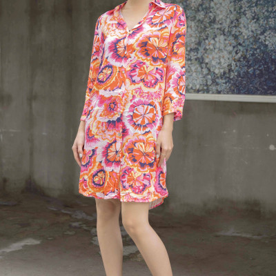 Đầm Sơ Mi Hoa Cotton Cao Cấp Luna Llena