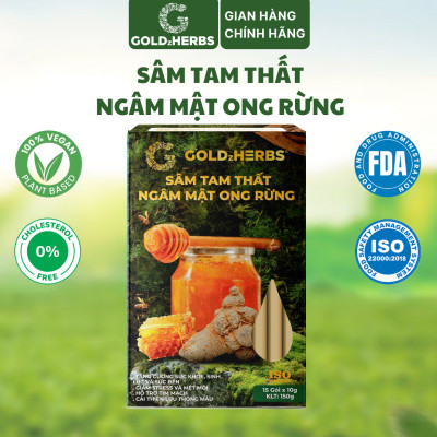 Sâm tam thất ngâm mật ong rừng GoldzHerbs, 100% mật ong nguyên chất – Hũ 300g/ Hộp 15 gói