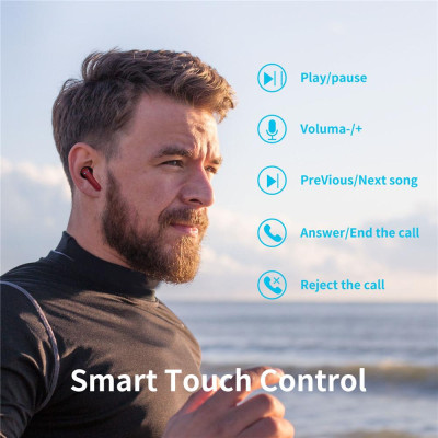CINCATDY Tai Nghe Bluetooth True Wireless Headset Dock Sạc có Led Báo Pin Kép F600 - Hàng Nhập Khẩu
