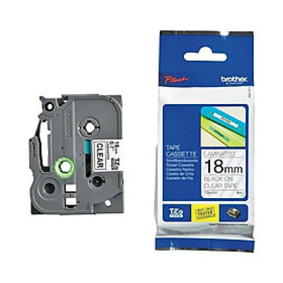 Nhãn In Tiêu Chuẩn Brother TZe-141, Chữ Đen Nền Trong Suốt (18mm) - Hàng Chính Hãng