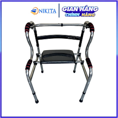 Khung tập đi tích hợp ghế ngồi cho người già, dễ sử dụng, gấp gọn khi không sử dụng chính hãng Nikita