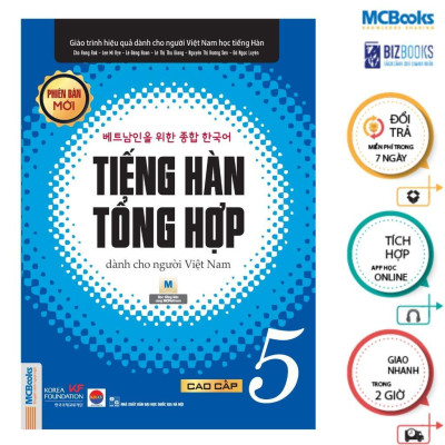 Sách - Tiếng Hàn Tổng Hợp Dành Cho Người Việt Nam - Cao Cấp 5 + 6 - Sách Bài Học + Bài Tập - Bản Đen Trắng - Combo 4 Cuốn - MCBooks