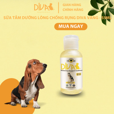 SỮA TẮM CHÓ DƯỠNG LÔNG GIẢM RỤNG DIVA VÀNG 55ML (DIVA FORMULA 4)