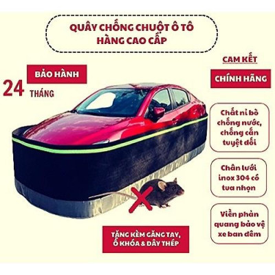 Quây chống chuột ô tô, lưới chống chuột ô tô hàng cao cấp loại 1 tặng kèm dây cáp và ổ khóa