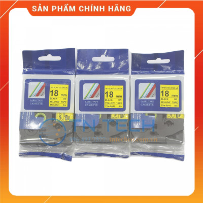 Nhãn In TNE-S641 - Đen nền vàng 18mm x 8m - Dùng cho máy in BROTHER - AIMO - PUTY [Hàng nhập khẩu]