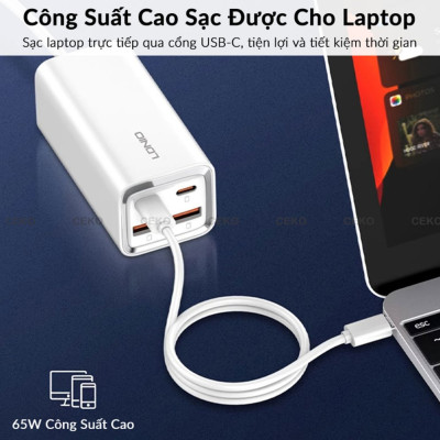 Bộ Sạc Nhanh 65W LDNIO A4610C 4 Cổng - Giải Pháp Sạc Toàn Diện Cho iP, Laptop, Tablet - Hàng nhập khẩu