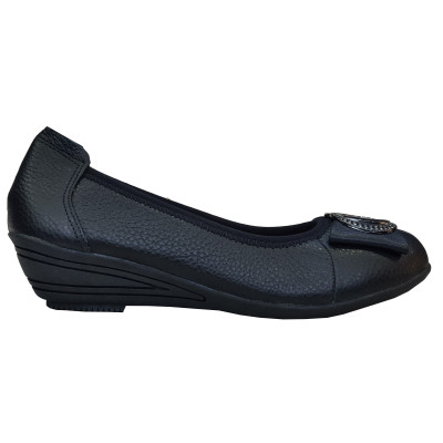 Giày Nữ Búp Bê Đế Xuồng HÀ NAM Da Bò Thật Cao Cấp 4cm GBBN2047