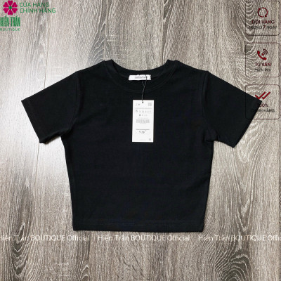 Áo croptop nữ Hiền Trần BOUTIQUE cổ tròn cộc tay vải thun ôm body crotop nữ cotton co giãn tốt nhiều màu