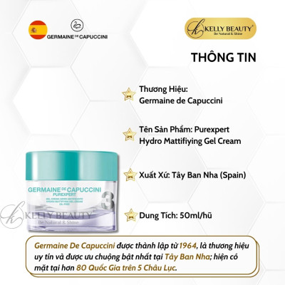 Kem Dưỡng Cho Da Dầu Mụn Germaine PUREXPERT Hydro-Mattifying Gel-Cream | Kelly Beauty