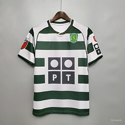 Áo Bóng Đá Retro Sporting Lisbon 2001 - Sân Nhà bản cao cấp vải Cotton Polyester