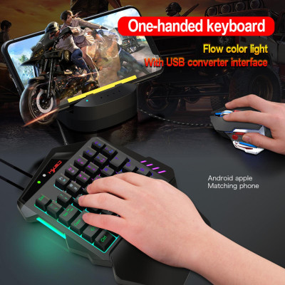 Bàn phím một tay HXSJ V500 Streaming Ribbon với USB Converter Giao diện Flow Color Light