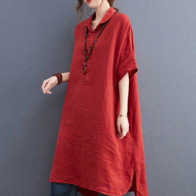 Đầm sơ mi nữ form suông, thiết kế đuôi tôm điệu đà, nhẹ nhàng, phong cách Hàn quốc Da208