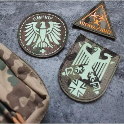 Patch_velcro đại bàng Đức dạ quang_phản quang chiến thuật