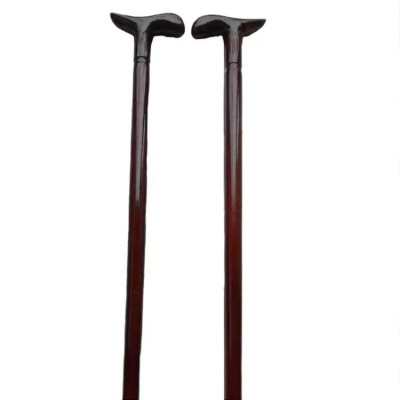 Gậy Gỗ Batoong Chống Cho Người Già - Tay Cầm Uốn Cong - Liền khối Không Khảm Xà Cừ - Gỗ keo  tự nhiên