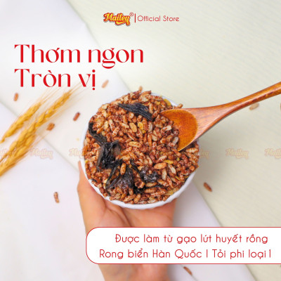 [COMBO 3 HŨ 300G] Gạo lứt giảm cân ăn liền Mailey - gạo lứt sấy rong biển/ cháy tỏi ăn kiêng healthy