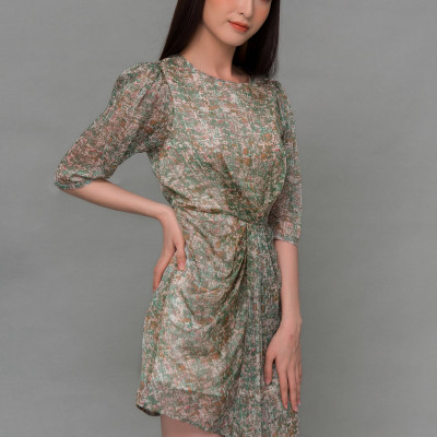 Đầm Voan Ôm Body Váy Xếp Ly Dắp Tà Maxivic, La Mộc - LM72118