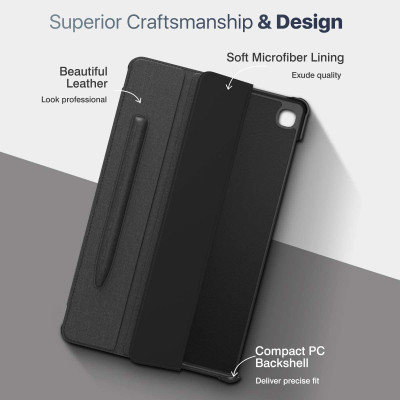 Case bao da chống sốc cho Samsung Galaxy Tab S6 Lite 2022 / 2020 10.4 inch (SM - P615 / P610) hiệu HOTCASE thiết kế siêu mỏng hỗ trợ Smartsleep, gập nhiều tư thế, mặt da siêu mịn - hàng nhập khẩu
