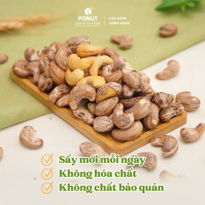 Hạt Điều Còn Vỏ Lụa Rang Muối 500g