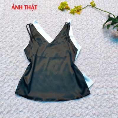 Áo Hai Dây Cổ Tim Mặc Trong Vest blazer kiểu nữ freesize (40-65kg) Vải Lụa Satin Mịn ,Thoáng Mát New  Design AO0003