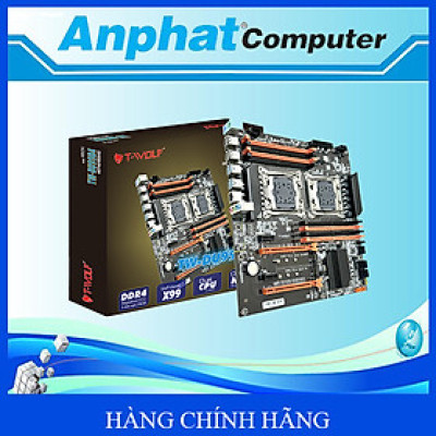 Bo mạch chủ Main T-WOLF Xeon TW-DU99D4 (2*LGA2011-3E5V3-V4/8*DDR4(Chạy được Ram thường)/Lan 1000/2*NVMe-M.2 Sata/2*PCIe16X/2*PCIe1X) - Hàng Chính Hãng