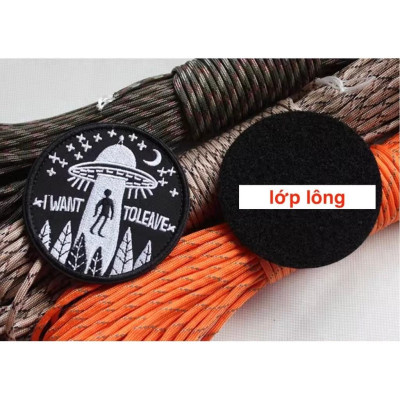 Patch_velcro đĩa bay người ngoài hành tinh UFO