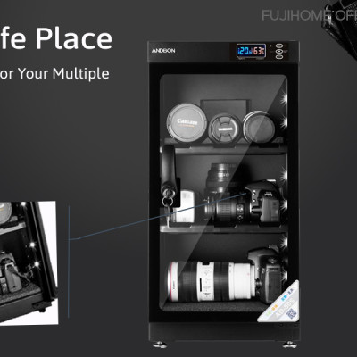 Tủ chống ẩm máy ảnh 50 Lít ANDBON AD-50S , 3 ngăn chống xước, cài đặt được % độ ẩm - Hàng chính hãng