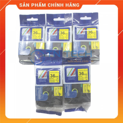 Nhãn In TNE-S651 - Đen nền vàng 24mm x 8m - Dùng cho máy in BROTHER - AIMO - PUTY [Hàng nhập khẩu]
