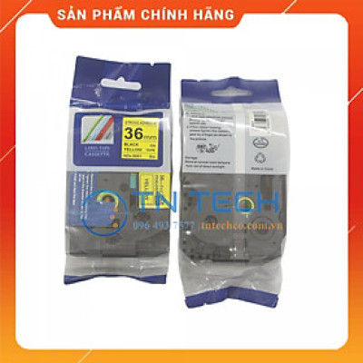 Nhãn In HZE-S661 - Đen nền vàng 36mm x 8m - Dùng cho máy in BROTHER - AIMO - PUTY [Hàng nhập khẩu]