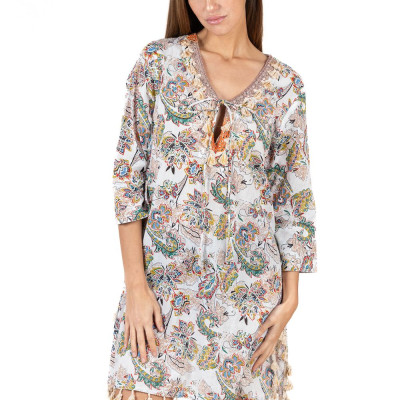 Đầm Boho Phối Ren Cotton Isla Bonita