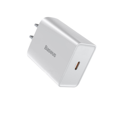 Củ sạc nhanh 3A/PD20W Baseus chân dẹt kèm 1 cổng kết nối Type-C dành  cho Smartphone ( 2 màu ) - Hàng chính hãng