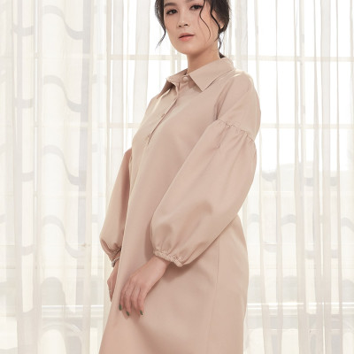 Đầm Suông Phom Rộng Cổ Sơ Mi Bản To Maxivic, La Mộc - LM012217