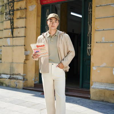 Áo khoác gió có nón và dây kéo. Form Regular - ROUTINE 10F24WJA004 | ROUTINE CÀ MAU