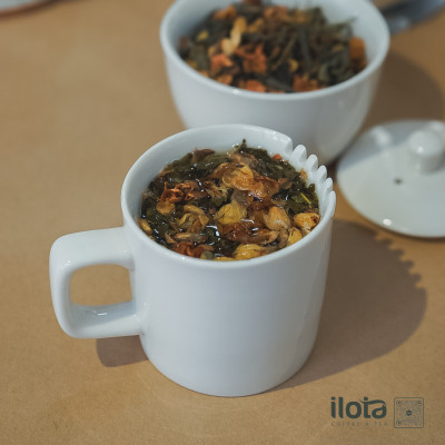 Trà xanh hương nhài ILOTA nguyên chất để pha trà hoa quả, trà chanh trà ủ lạnh 500g