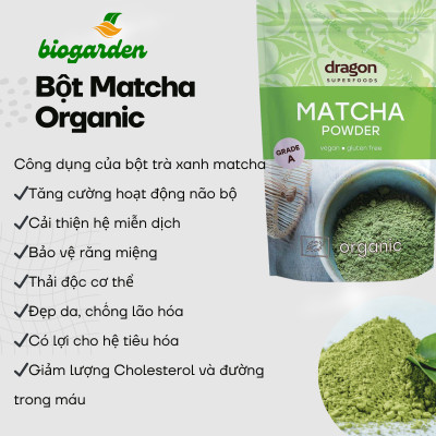 Bột matcha hữu cơ (hạng A) 100gr - Dragon Superfoods