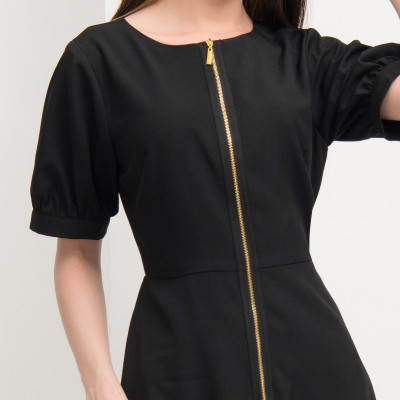 Đầm Lụa Xoe Dáng Xòe Khóa Đồng Thân Trước Maxivic, La Mộc - LM92111