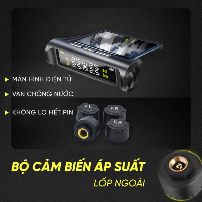 Cảm biến áp suất lốp ô tô TPMS màn hình led màu van ngoài {Bảo hành 3 tháng} - cảm biến áp suất lốp van ngoài TPMS..