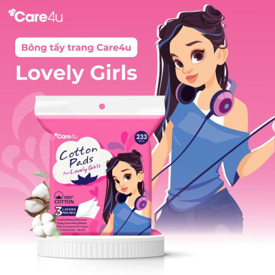 Bông tẩy trang cao cấp Care4u 3 lớp 233 miếng_CARE4165H
