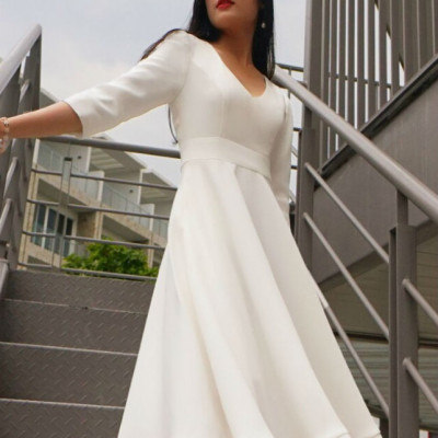 Đầm Nữ Cổ Chữ V F’Amor - Trắng