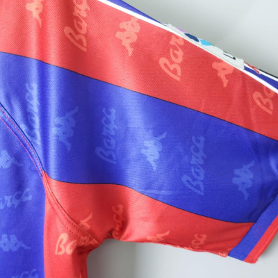 Áo Bóng Đá Retro Barcelona 1995 - Sân Nhà bản cao cấp vải Cotton Polyester
