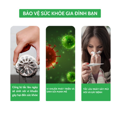 Bột thông cống sinh học AMB, Viện Hàn lâm khoa học Việt Nam thông tác cống, đường ống bồn rửa bát, rửa mặt