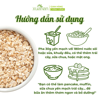 Yến Mạch Hữu Cơ Xuân An [ko đường] Túi 3Kg (Giảm 30%)