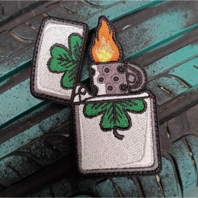 Patch_velcro hình ZIPPO chiến thuật dán ba lô_túi xách