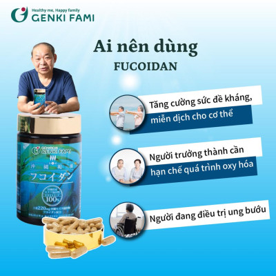 Fucoidan Genki Fami Nhật Bản, Tăng Cường Đề Kháng, Miễn Dịch, Hỗ Trợ Ngăn Ngừa Ung Bướu Hộp 150 viên