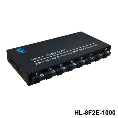 Switch Quang  8 Cổng SC, 2 Cổng LAN 10/100/1000MB Chuyển tiếp quang Ho-link HL-8F2E1000 - Hàng Chính Hãng