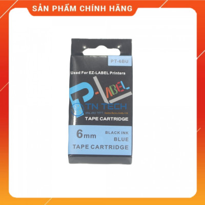 Nhãn in CASIO PT-6BU - Chữ đen nền xanh dương 6MM x 8M - Dùng cho máy in nhãn CASIO [Hàng nhập khẩu]